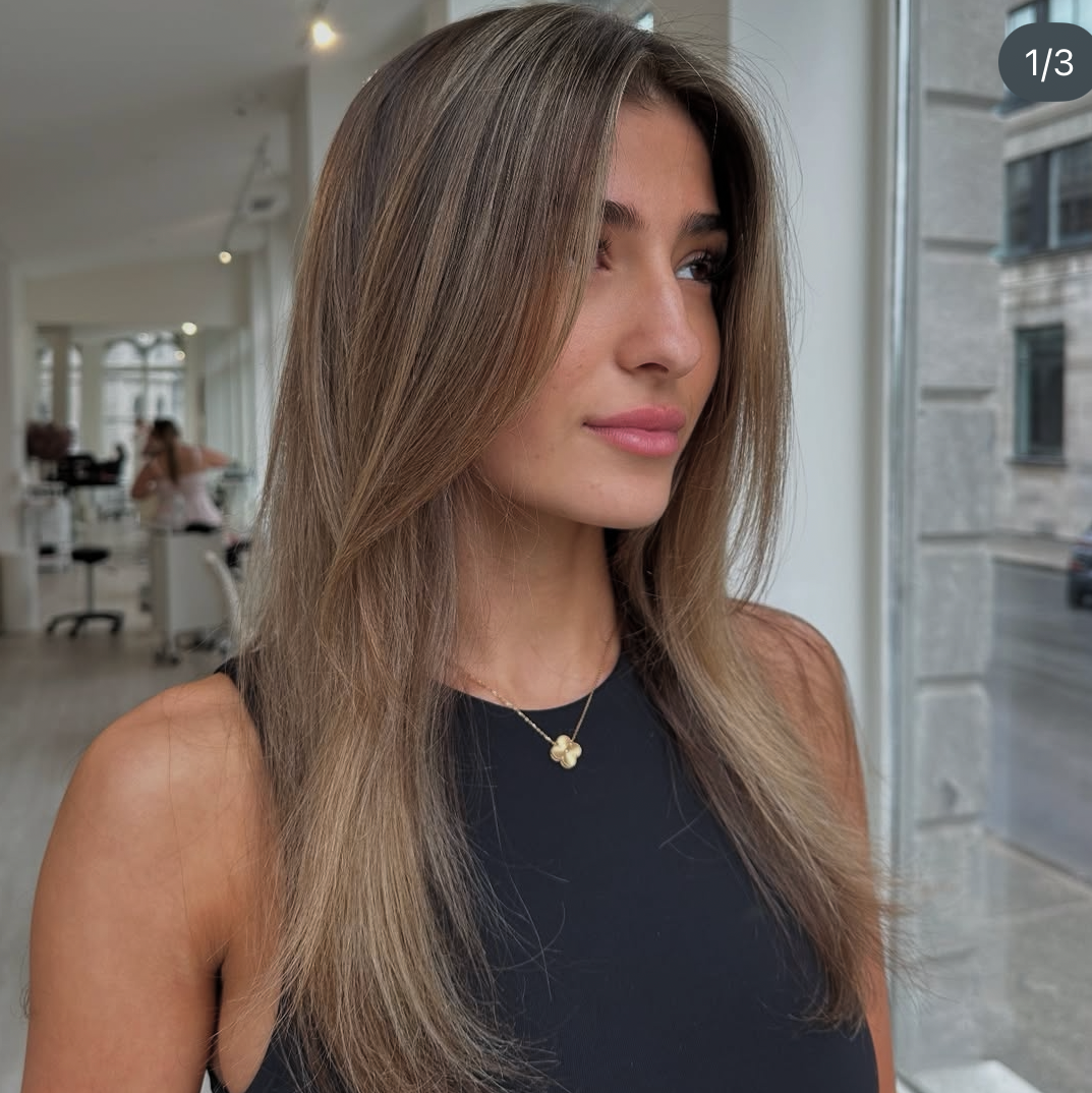 Femme aux cheveux châtains.