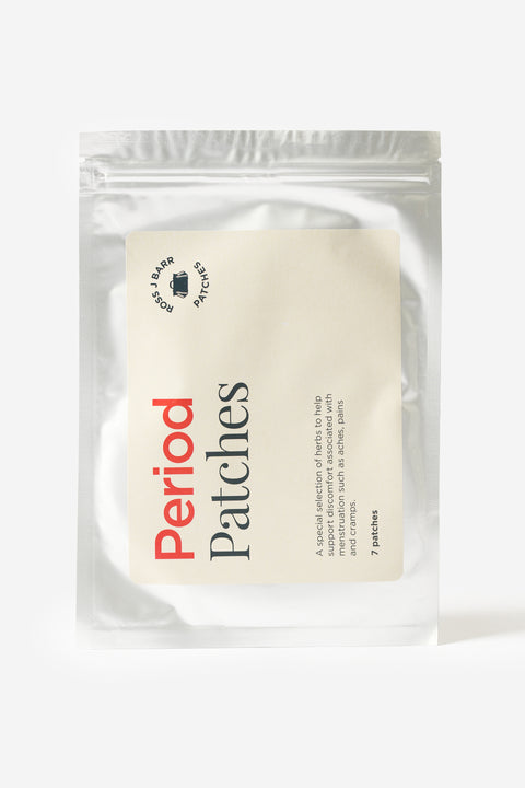 Les period patches de Ross J Barr sur un fond blanc