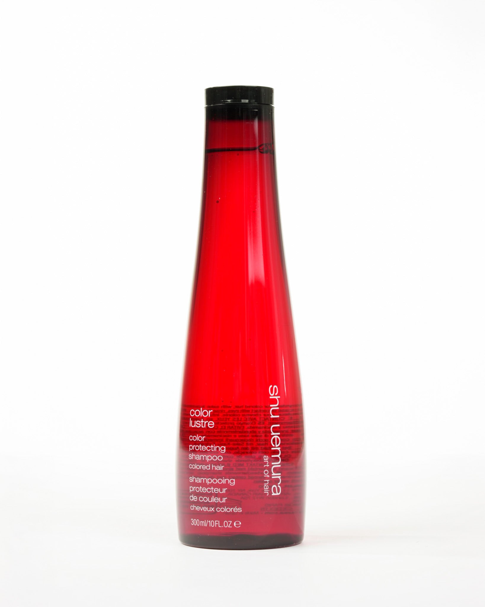 Bouteille de couleur rouge du shampooing color lustre Shu Uemura