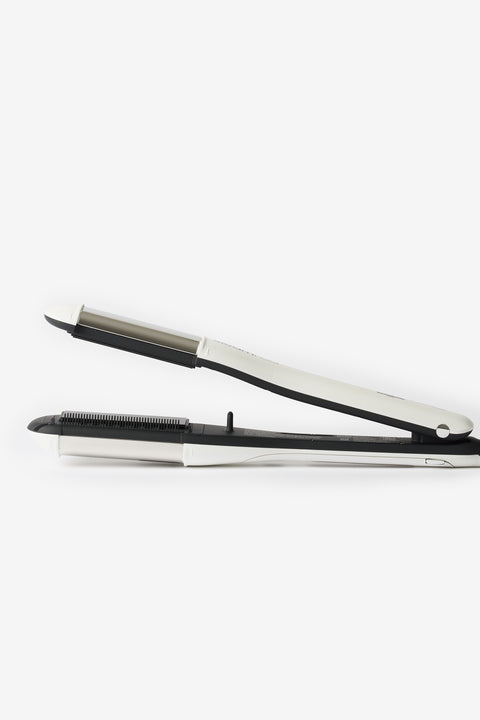 Le steampod 4 de L'Oréal Professionnel est de couleur blanche et noire.