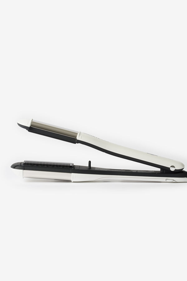 Le steampod 4 de L'Oréal Professionnel est de couleur blanche et noire.